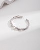 Natural Fluid Ocean Series Pure Silver Pearl Bangle