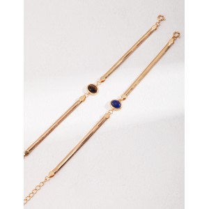 Natural Tiger's Eye/Lapis Lazuli Elegant Bracelet