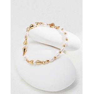 Gold-lined Pearl Bracelet