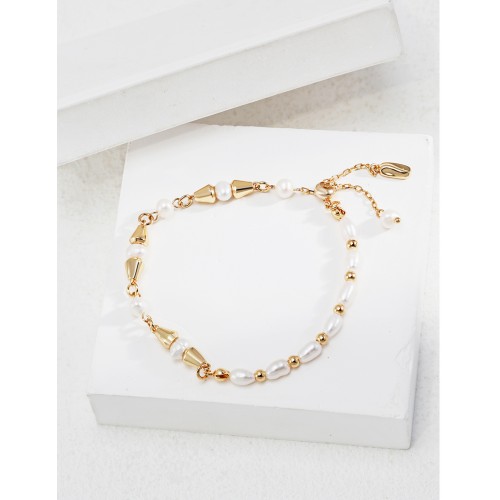 Gold-lined Pearl Bracelet