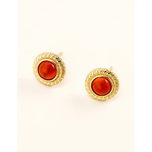 Palace-style Pure Silver Agate Earrings